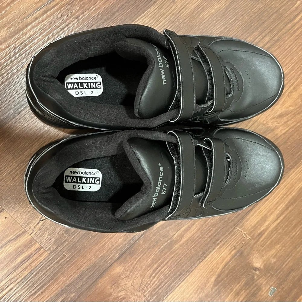 New Balance 577 Black Velcro Shoes Size 12